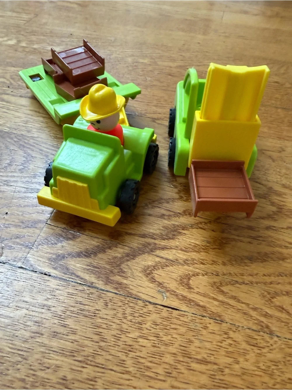 Fisher-Price Green and Yellow Construction Toy Vehicle Trio
